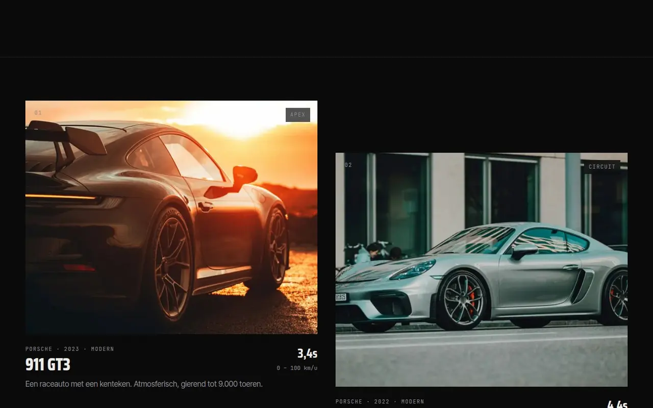 Pagina Vloot van Apex Automobile Club