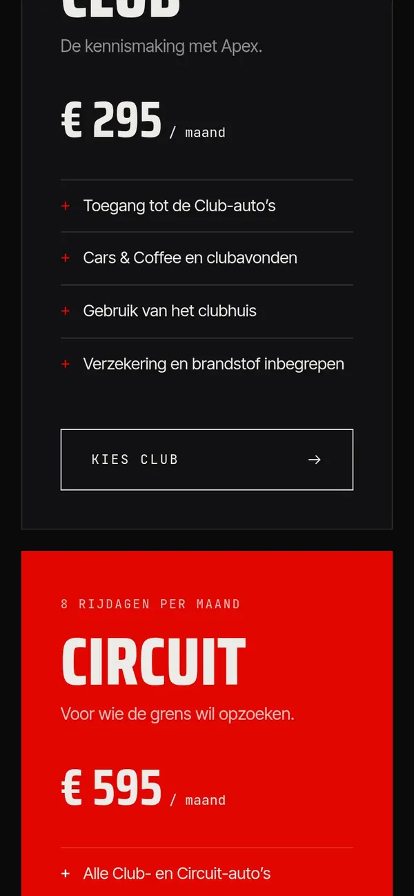 Lidmaatschap van Apex Automobile Club op een telefoon