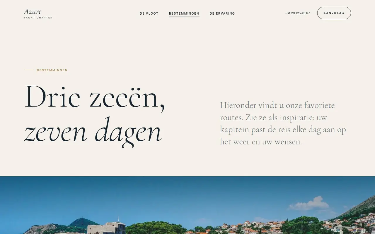 Pagina Bestemmingen van Azure Yacht Charter