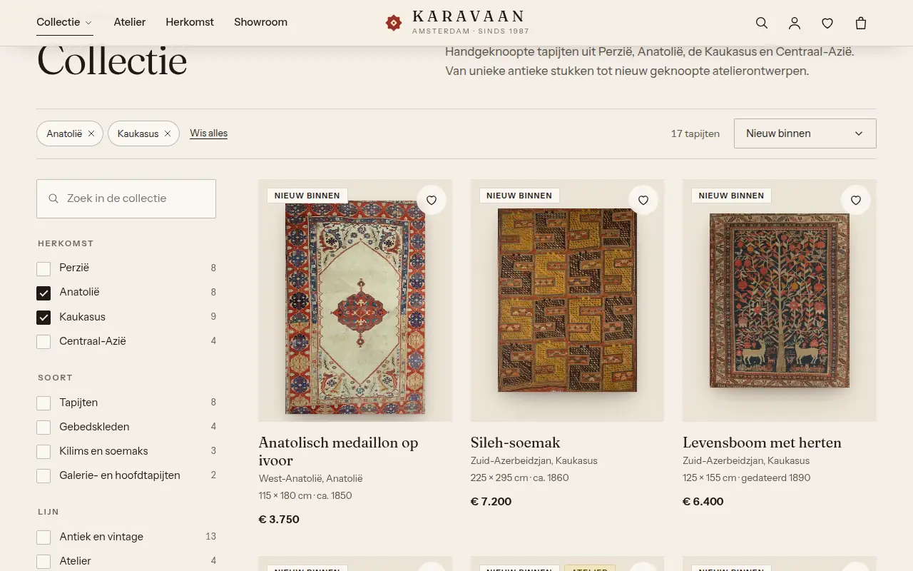 Collectie van Karavaan, gefilterd op Anatolië en Kaukasus
