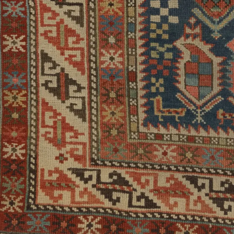 Dagestan met bladraster: detail van de rand